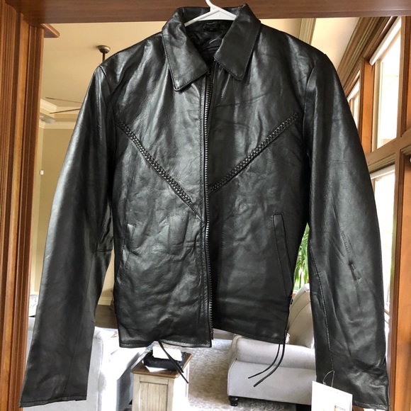 NWT Allstate Leather Motorcycle Jacket, Medium - Picture 7 of 7
